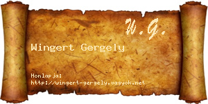 Wingert Gergely névjegykártya